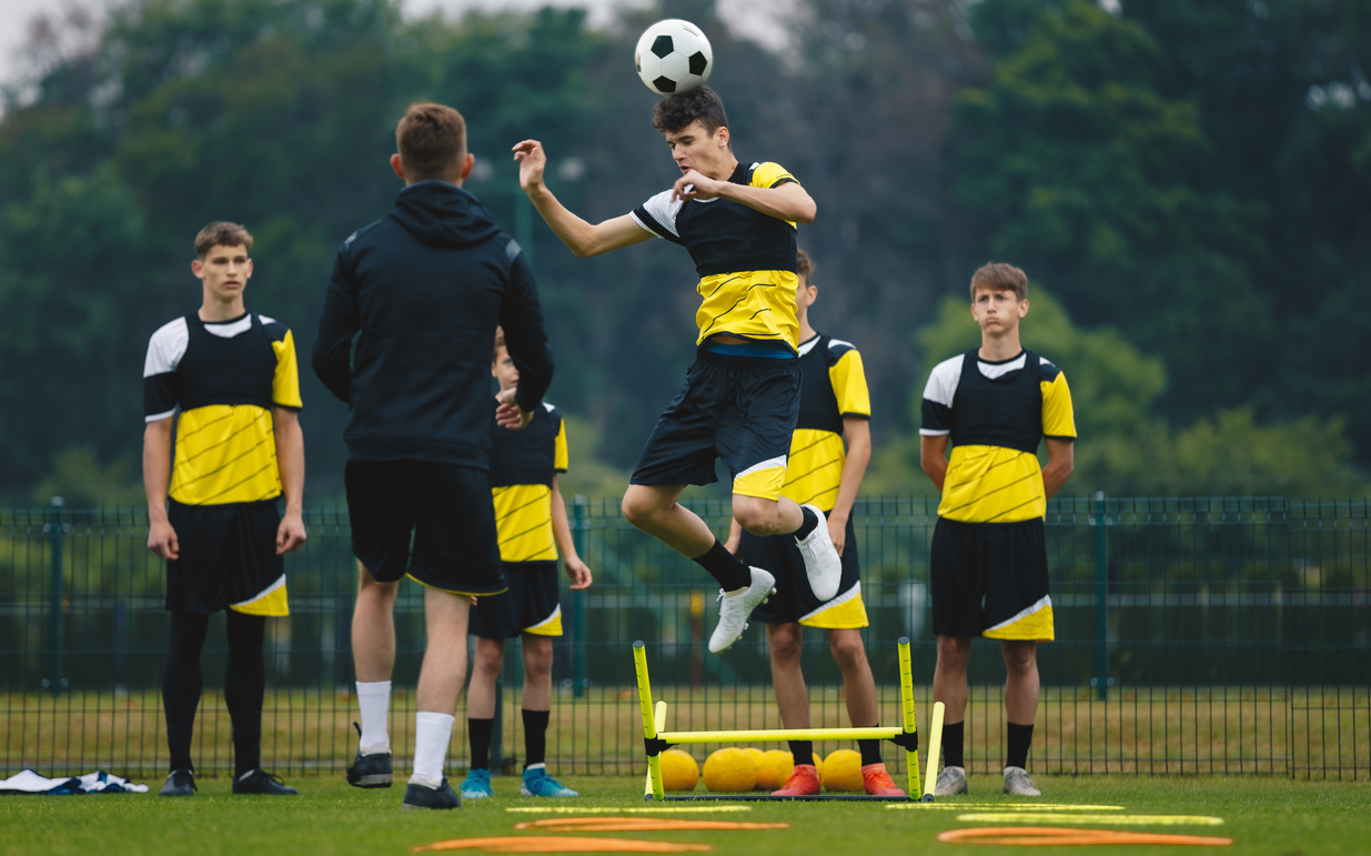 Teenagers Training Soccer 